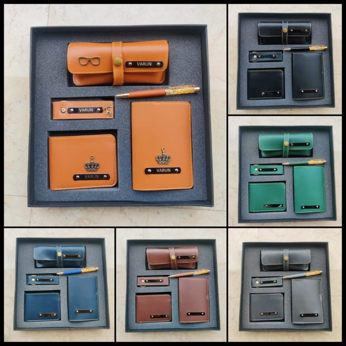 Personalized Leather Accessories Set