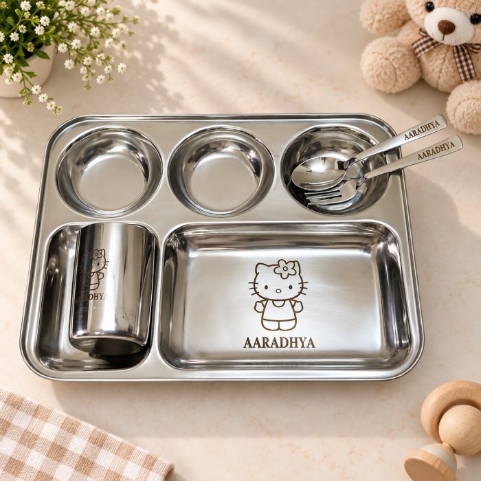 Personalized Stainless Steel Kids Dining Set