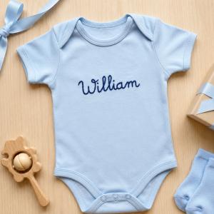 Name-Embroidered Onesie Set