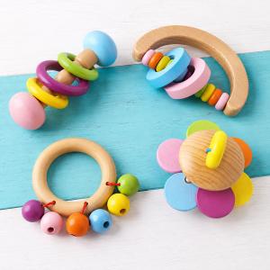 Wooden Rattle & Teether Set